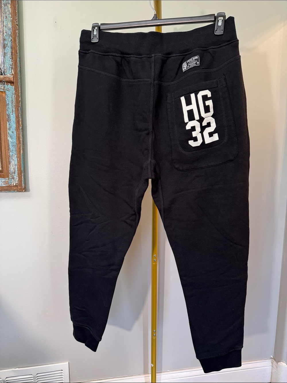 Hustle Gang Black Joggers with HG 32 Pocket Graphic 3XL